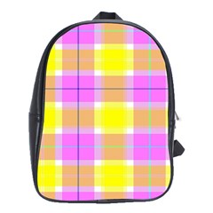 Pink Tartan-8 School Bag (xl) by tartantotartanspink2