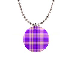 Pink Tartan 6 1  Button Necklace by tartantotartanspink2