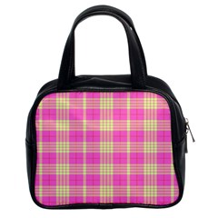 Pink Tartan 4 Classic Handbag (two Sides)