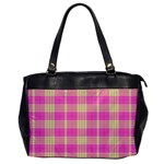 Pink Tartan 4 Oversize Office Handbag Front