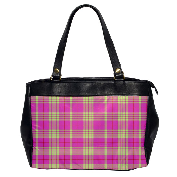 Pink Tartan 4 Oversize Office Handbag