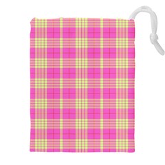 Pink Tartan 4 Drawstring Pouch (5xl) by tartantotartanspink2