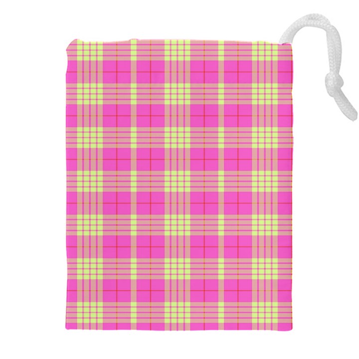 Pink Tartan 4 Drawstring Pouch (5XL)