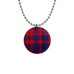 Galloway Red Modern Tartan 1  Button Necklace Front