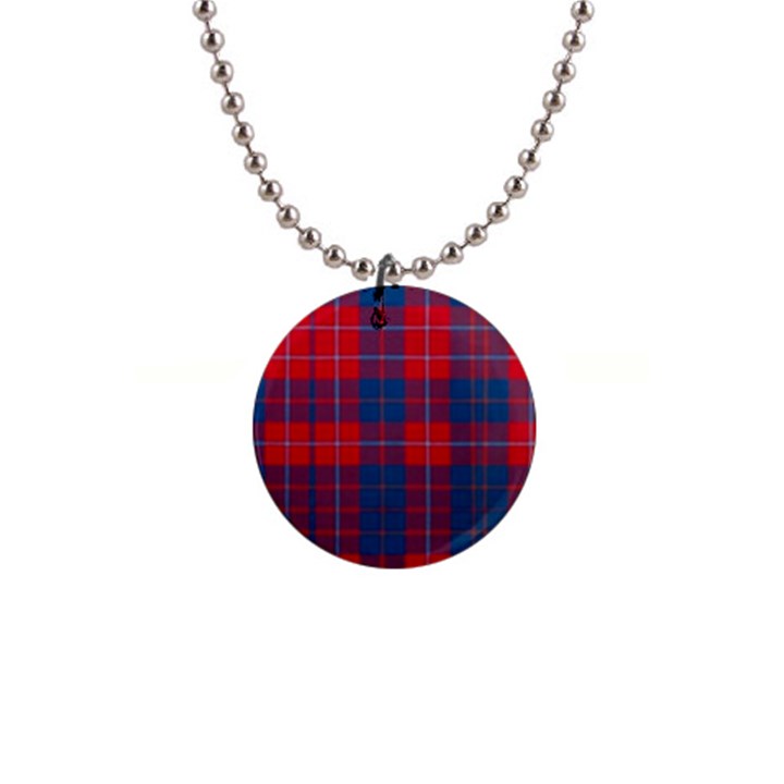 Galloway Red Modern Tartan 1  Button Necklace