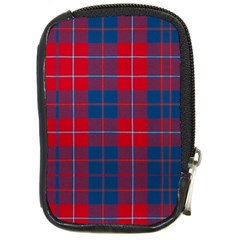 Galloway Red Modern Tartan Compact Camera Leather Case