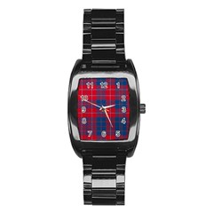 Galloway Red Modern Tartan Stainless Steel Barrel Watch by tartantotartansred2