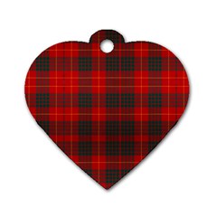 Cameron Clan Modern Tartan Dog Tag Heart (one Side) by tartantotartansred2