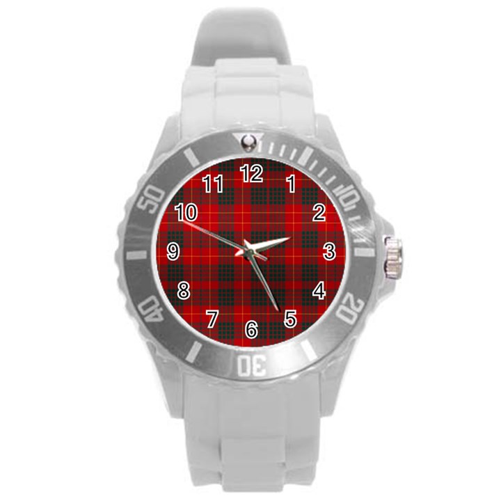 Cameron Clan Modern Tartan Round Plastic Sport Watch (L)