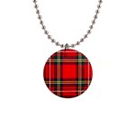 Stewart Royal Modern Heavy Weight Tartan 1  Button Necklace Front