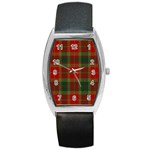 78th  Fraser Highlanders Tartan Barrel Style Metal Watch Front