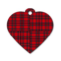 Royal Stewart Tartan Dog Tag Heart (two Sides) by tartantotartansreddesign2