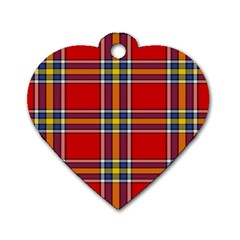 Tartan Pattern 40 Dog Tag Heart (two Sides) by tartantotartansreddesign2