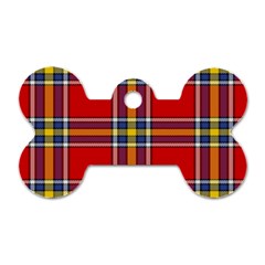 Tartan Pattern 40 Dog Tag Bone (one Side) by tartantotartansreddesign2