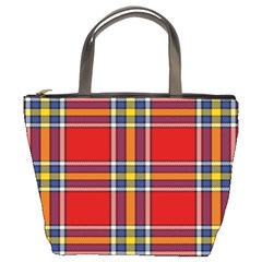 Tartan Pattern 40 Bucket Bag by tartantotartansreddesign2