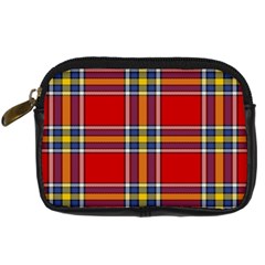 Tartan Pattern 40 Digital Camera Leather Case