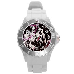 Chaos At The Wall Round Plastic Sport Watch (l) by DimitriosArt