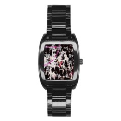 Chaos At The Wall Stainless Steel Barrel Watch by DimitriosArt