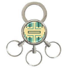 Abstract Pattern Geometric Backgrounds   3-ring Key Chain by Eskimos