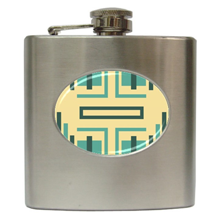 Abstract pattern geometric backgrounds   Hip Flask (6 oz)