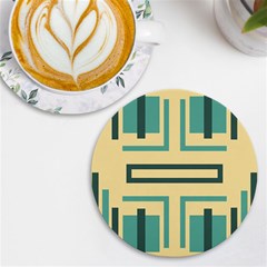 Abstract Pattern Geometric Backgrounds   Uv Print Round Tile Coaster by Eskimos