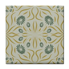 Floral Folk Damask Pattern Fantasy Flowers  Tile Coaster by Eskimos