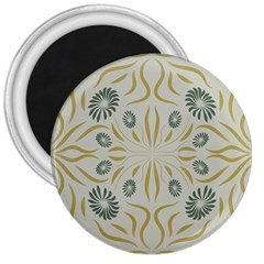 Floral Folk Damask Pattern Fantasy Flowers  3  Magnets by Eskimos