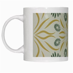 Floral Folk Damask Pattern Fantasy Flowers  White Mug by Eskimos