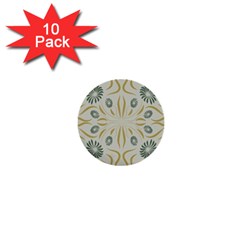 Floral Folk Damask Pattern Fantasy Flowers  1  Mini Buttons (10 Pack)  by Eskimos