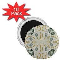 Floral Folk Damask Pattern Fantasy Flowers  1 75  Magnets (10 Pack)  by Eskimos