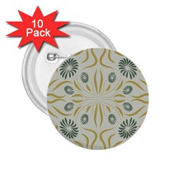 Floral Folk Damask Pattern Fantasy Flowers  2 25  Buttons (10 Pack)  by Eskimos