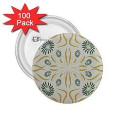 Floral Folk Damask Pattern Fantasy Flowers  2 25  Buttons (100 Pack)  by Eskimos