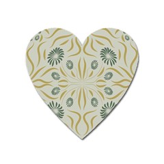 Floral Folk Damask Pattern Fantasy Flowers  Heart Magnet by Eskimos