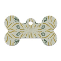 Floral Folk Damask Pattern Fantasy Flowers  Dog Tag Bone (two Sides) by Eskimos