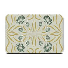 Floral Folk Damask Pattern Fantasy Flowers  Small Doormat  by Eskimos