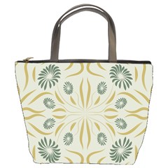 Floral Folk Damask Pattern Fantasy Flowers  Bucket Bag by Eskimos