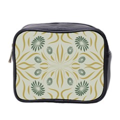 Floral Folk Damask Pattern Fantasy Flowers  Mini Toiletries Bag (two Sides) by Eskimos