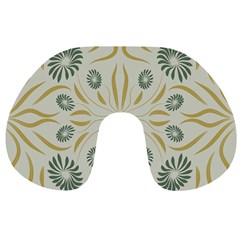 Floral Folk Damask Pattern Fantasy Flowers  Travel Neck Pillow by Eskimos