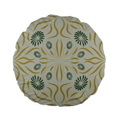 Floral Folk Damask Pattern Fantasy Flowers  Standard 15  Premium Flano Round Cushions by Eskimos