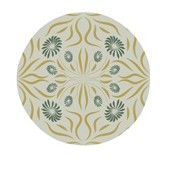 Floral Folk Damask Pattern Fantasy Flowers  Mini Round Pill Box by Eskimos