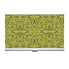 Floral Folk Damask Pattern Fantasy Flowers  Business Card Holder by Eskimos