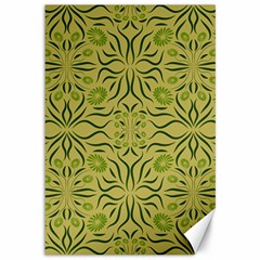 Floral Folk Damask Pattern Fantasy Flowers  Canvas 12  X 18  by Eskimos