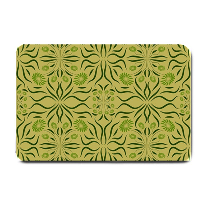 Floral folk damask pattern Fantasy flowers  Small Doormat 