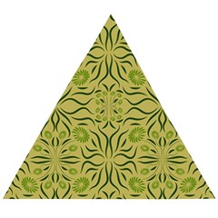 Floral Folk Damask Pattern Fantasy Flowers  Wooden Puzzle Triangle by Eskimos