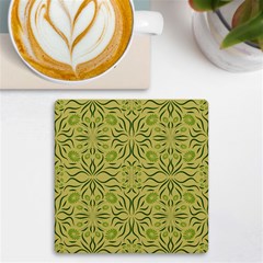 Floral Folk Damask Pattern Fantasy Flowers  Uv Print Square Tile Coaster 