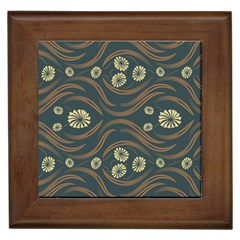 Folk Flowers Print Floral Pattern Ethnic Art Framed Tile by Eskimos