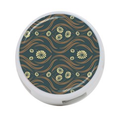 Folk Flowers Print Floral Pattern Ethnic Art 4-port Usb Hub (two Sides) by Eskimos