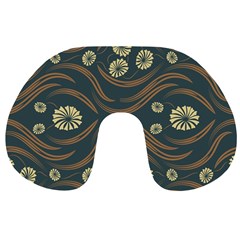 Folk Flowers Print Floral Pattern Ethnic Art Travel Neck Pillow by Eskimos