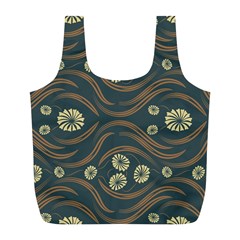 Folk Flowers Print Floral Pattern Ethnic Art Full Print Recycle Bag (l) by Eskimos