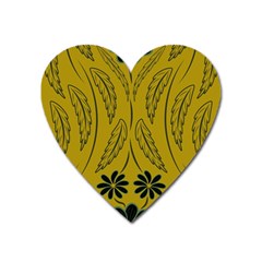 Folk flowers print Floral pattern Ethnic art Heart Magnet